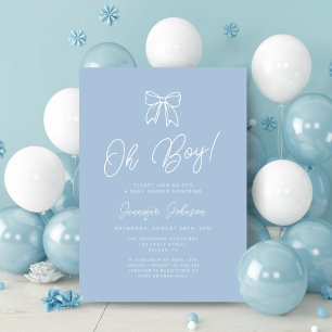 Invitation Douce Baby Shower Garçon Arc-en-ciel Bleu