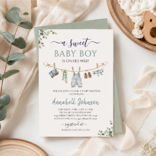 Invitation Douce Baby Shower pour Garçon