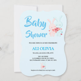 Invitation Douce baby shower pour les amoureux de lapins