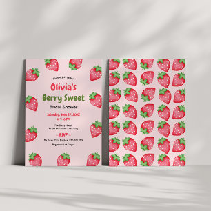 Invitation Douce baie rose rouge Fête de mariage de fraise