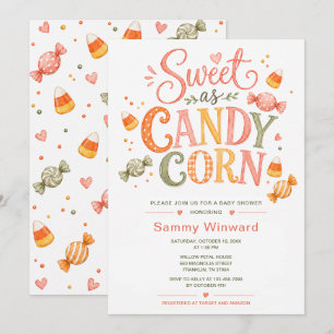 Invitation Douce comme bonbon d'Halloween pour bébé