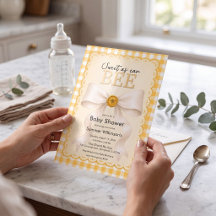 Douce comme une abeille Fête de bébé avec QR Code