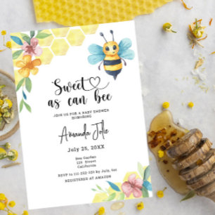Invitation Douce comme une abeille florale baby shower
