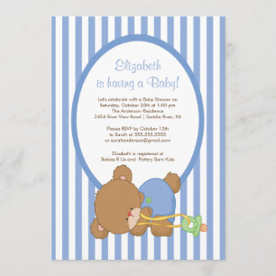 Invitation douce de baby shower de garçon d'ours