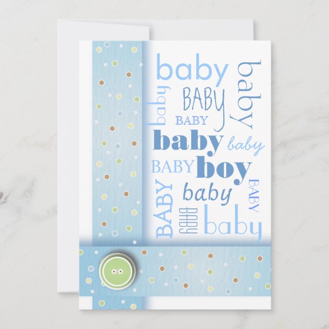 Invitation douce de baby shower de ruban bleu de (Devant)