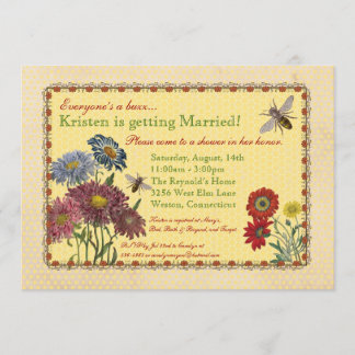 Invitation douce de Fête de la mariée d'abeille