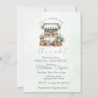Invitation Douce douche nuptiale fraîche du marché