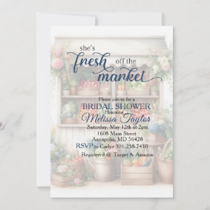 Invitation Douce douche nuptiale fraîche du marché