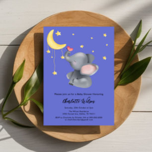 Invitation Douce Éléphant Avec Papillon Bébé Shower