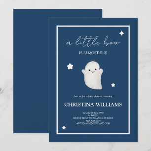 Invitation Douce Fée Un Petit Boo Bleu Nuit Baby Shower