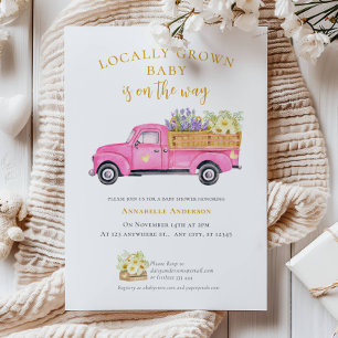 Invitation Douce Fête de Bébé à l'aquarelle de Produits Locau