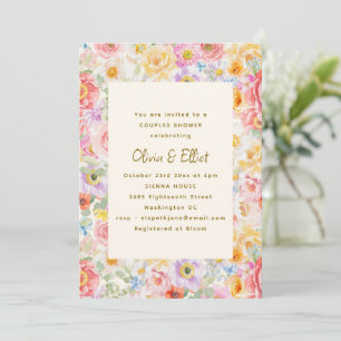Invitation Douce Fête de Naissance Aquarelle Florale pour les