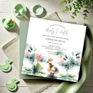 Invitation Douce Fête de Naissance Canard Aquarelle Genre Neu