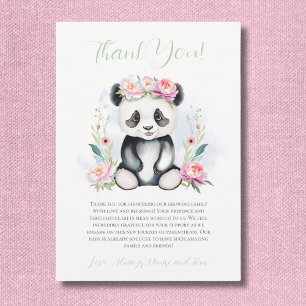 Invitation Douce Fête de Naissance de Bébé Panda au milieu de