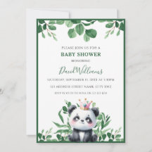 Douce Fête de Naissance Panda avec Feuillage et Ve
