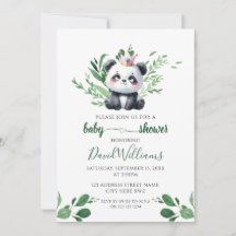 Douce Fête de Naissance Panda avec Feuillage, Genr