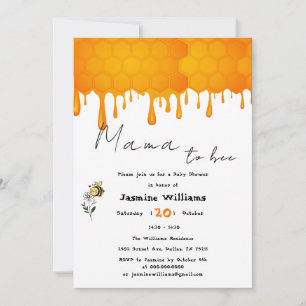 Invitation Douce Fête Prénatale de Maman Abeille avec un Nid