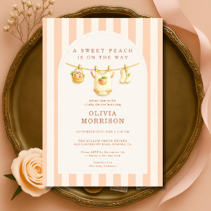 Invitation Douce Ligne de Vêtements en Rayures pour Bébé Peac