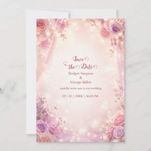 Invitation Douce Lumière de Mariage Floral Romantique
