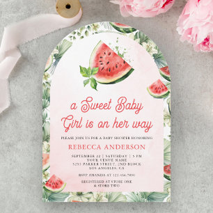 Invitation Douce Mélon Doux Bébé Fille Arche Baby Shower