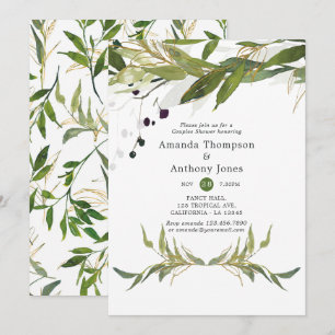 Invitation Douce Nuit Feuillage Couples Shower