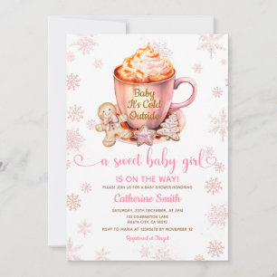 Invitation Douce Nuit Flocons de Neige Biscuit de Noël Baby S