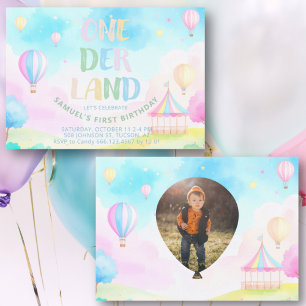 Invitation Douce onederland aquarelle pastel 1er Anniversaire