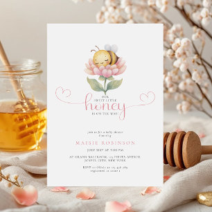 Invitation Douce petite abeille est en route Fête prénatale b