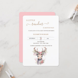 Invitation Douce petite biche Holly Berry Baby Shower