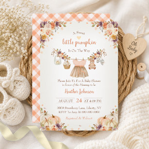 Invitation Douce petite citrouille Baby Shower d'automne