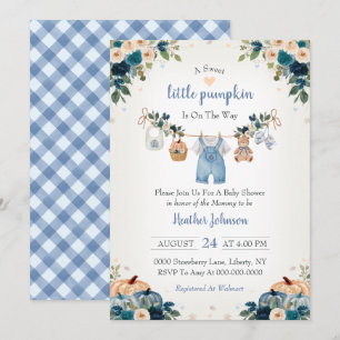 Invitation Douce petite citrouille Fête prénatale de bébé d'a