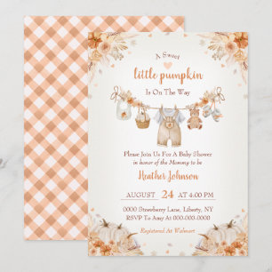 Invitation Douce petite citrouille Fête prénatale de bébé d'a