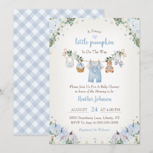 Invitation Douce petite citrouille Fête prénatale de bébé d'a