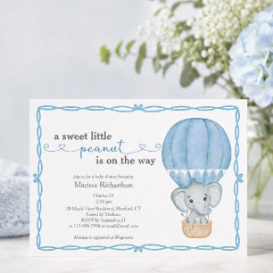 Invitation Douce petite éléphant bébé garçon Baby Shower