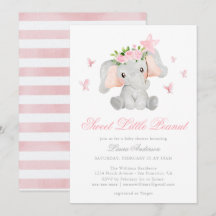 Douce petite éléphant cacahuète Élégant Baby Showe