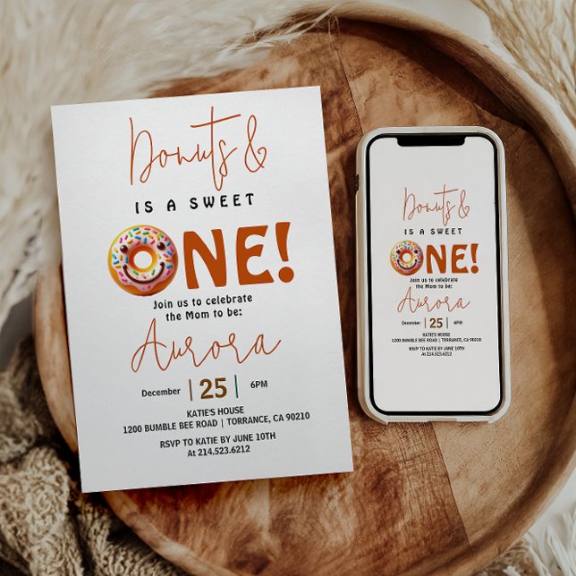 Invitation Douce petite gâteaux en aquarelle pour 1er anniver (Créateur téléchargé)