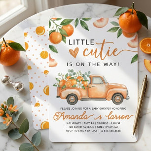 Invitation Douce petite orange camionnette vintage Baby Showe