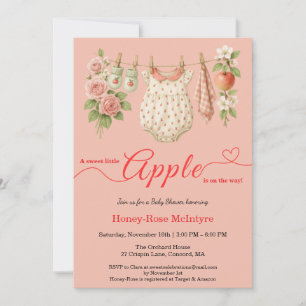 Invitation Douce petite pomme Baby Shower   Bébé rustique d'a
