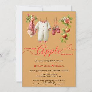 Invitation Douce petite pomme Baby Shower   Bébé rustique d'a