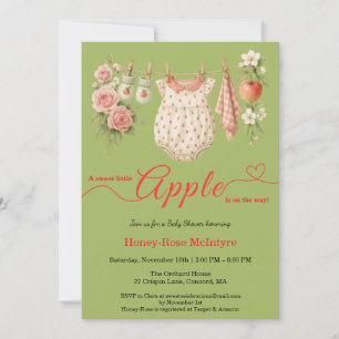 Invitation Douce petite pomme Shower de bébé Bébé rustique
