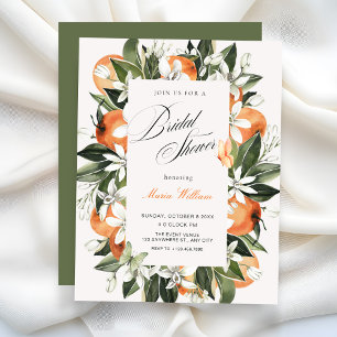 Invitation Douce pluie de feuilles botaniques aquarelle pour