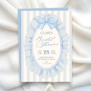 Invitation Douce pluie de ruban bleu pour mariage