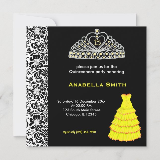 Invitation Douce Quinceanera (Devant)