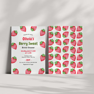 Invitation Douce rose rouge fraise Fête de mariage 