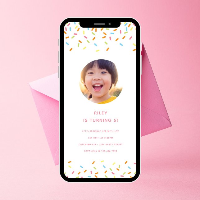 Invitation Douce Sprinkle Anniversaire de enfant (Créateur téléchargé)