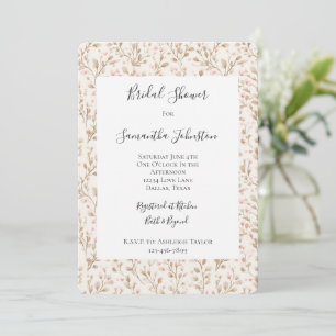 Invitation Douce Touche Rose Crème Florale Mariage