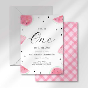 Invitation Douce Unique Dans Un Melon Pastèque Premier Annive