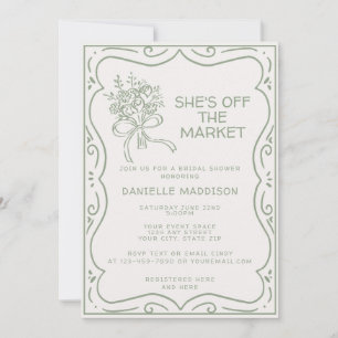 Invitation Douce Verte Elle Est Hors Du Marché Baby Shower de