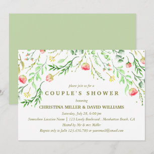 Invitation Doucement romantique Douche à nuages Mariage flo