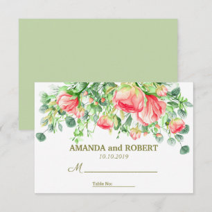 Invitation Doucement romantique   Lieu de table des Mariages 